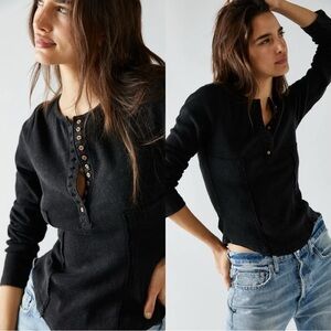 NEW FREE PEOPLE We the Free Mareea Womens Henley size medium​​